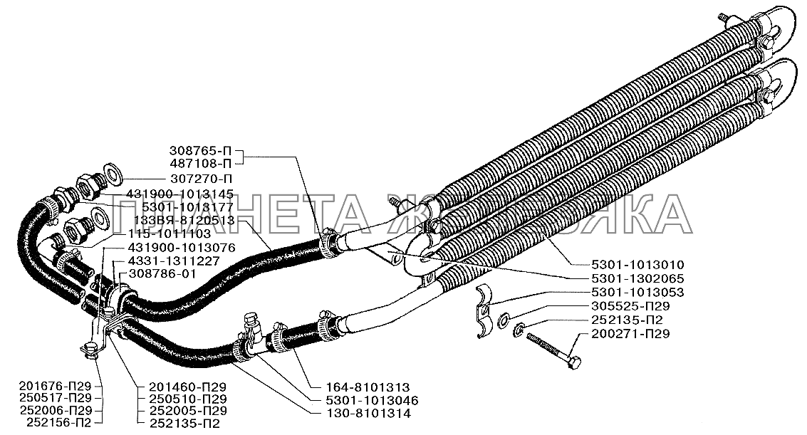 Установка масляного радиатора дизеля Д-245.12С ЗИЛ-5301 (2006)